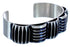 Patterned Navajo Genuine Sterling Silver Cuff Bracelet CB118198